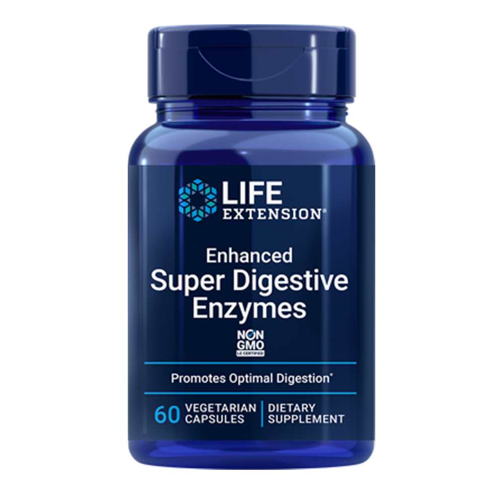 Life Extension Enhanced Super Digestive Enzymes &amp; Probiotics – 60 Vegetarian Capsules