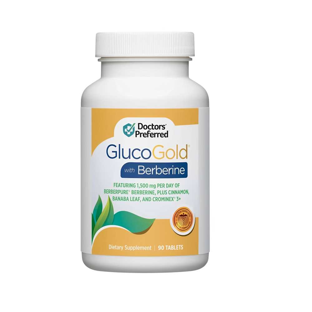 Doctor's Preferred Gluco Gold – 1500mg Berber Pure Berberine + Cinnamon &amp; Banaba Leaf – 90 Tablets
