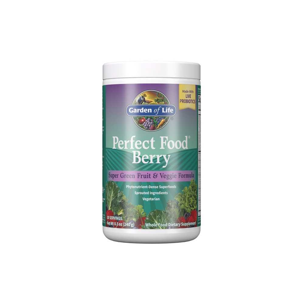 Garden of Life Perfect Food Berry Super Green Fruit &amp; Veggie Formula 8.5oz (240g) Powder