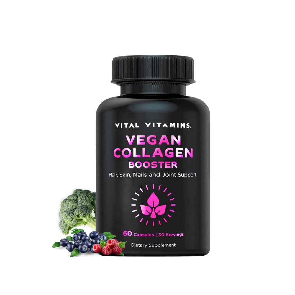 Vital Vitamins Vegan Collagen Booster Hair, Skin, Nails &amp; Joint Support, 60 Capsules