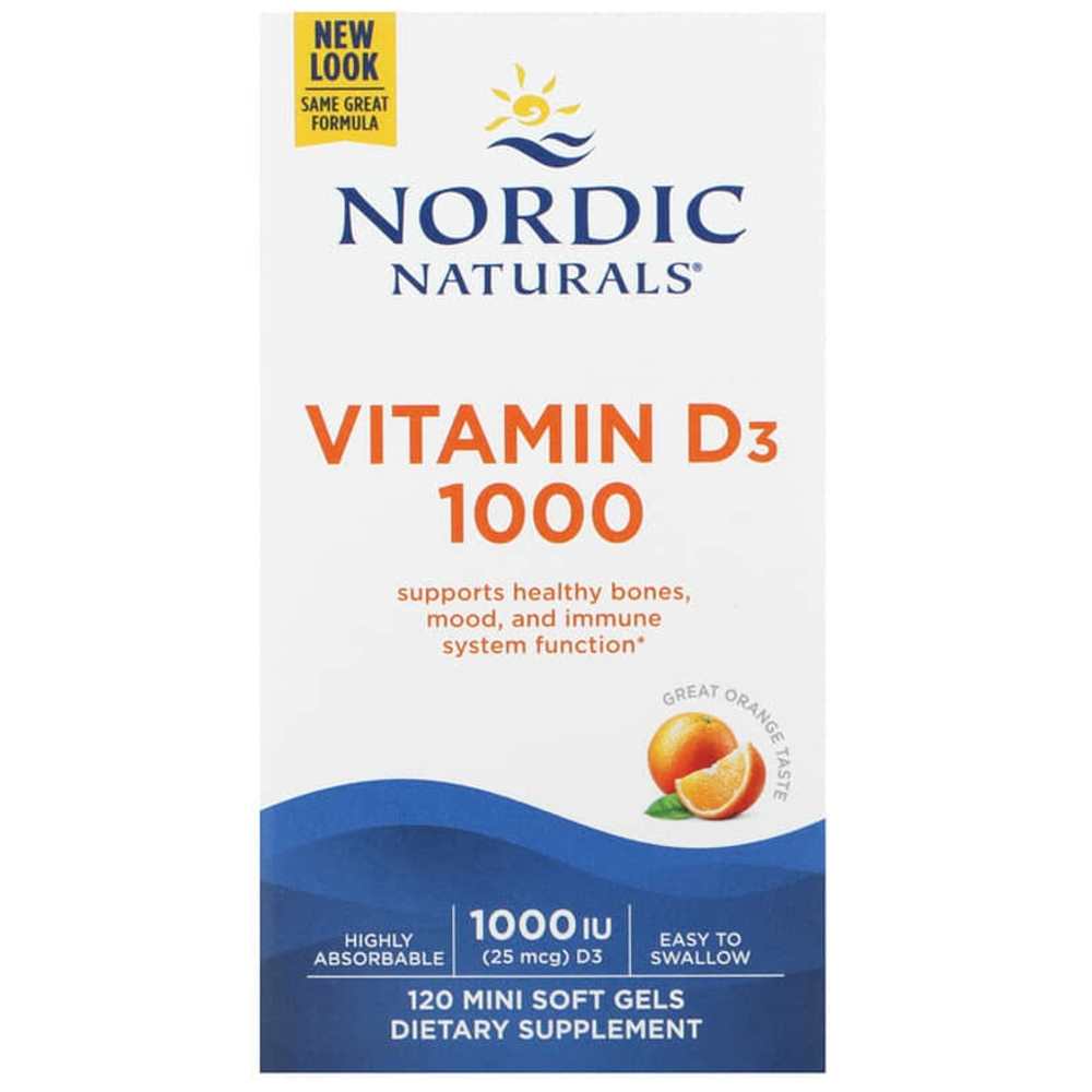 Nordic Naturals Vitamin D3 1000 Iu (25 Mcg) – Bone, Mood &amp; Immune Support – 120 Mini Softgels