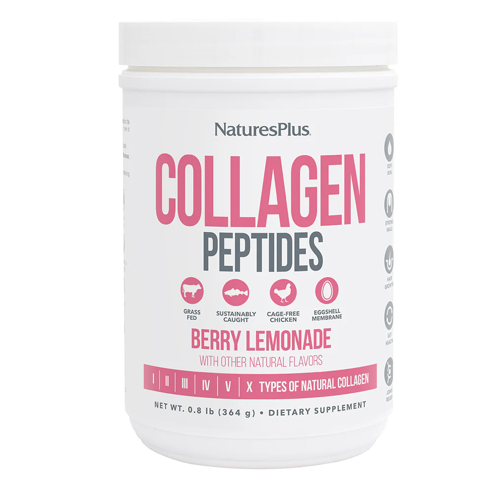 NaturesPlus Collagen Peptides - Berry Lemonade | Multi-Type Collagen for Skin, Hair &amp; Joints - 364g