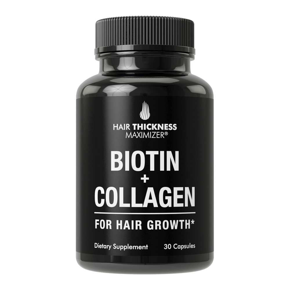 Hair Thickness Maximizer Biotin + Collagen – 30 Capsules | Hair Growth &amp; Volume Support