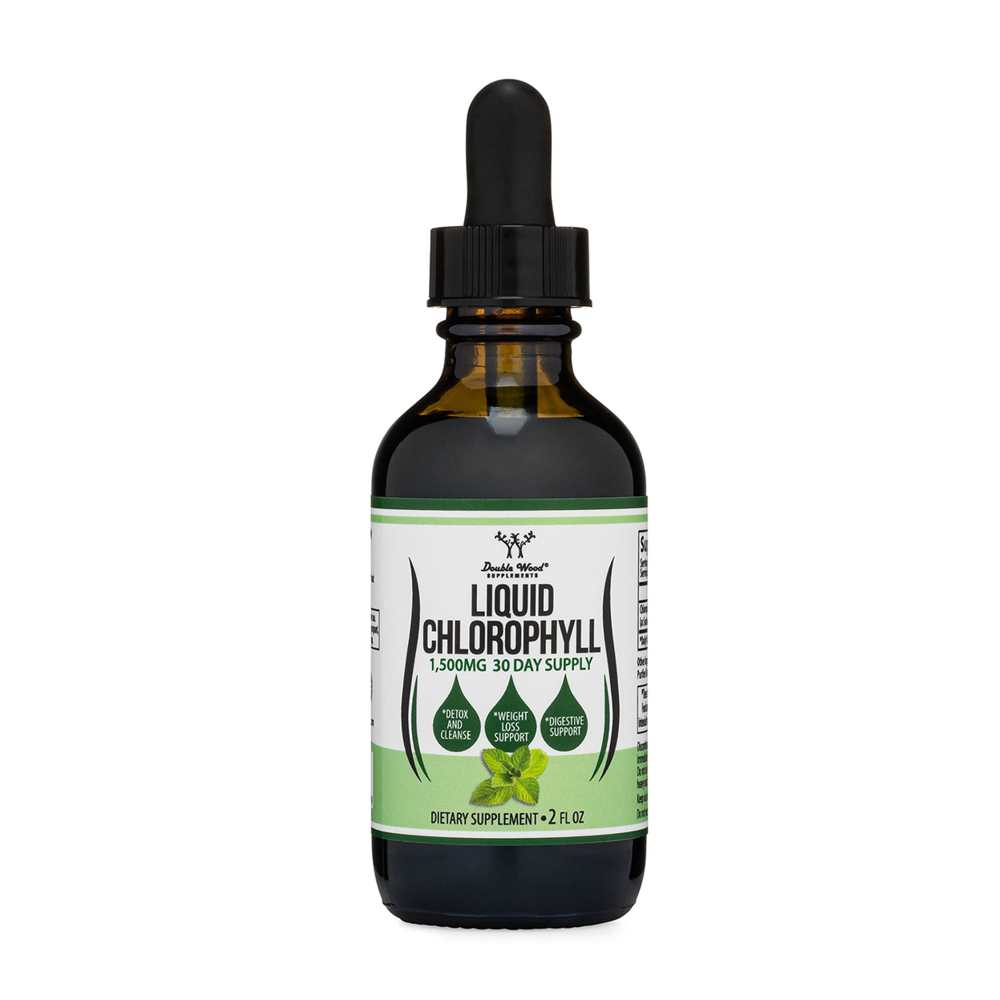 Double Wood Liquid Chlorophyll – 1500mg Natural Cleanse &amp; Digestive Aid | 2 Fl Oz