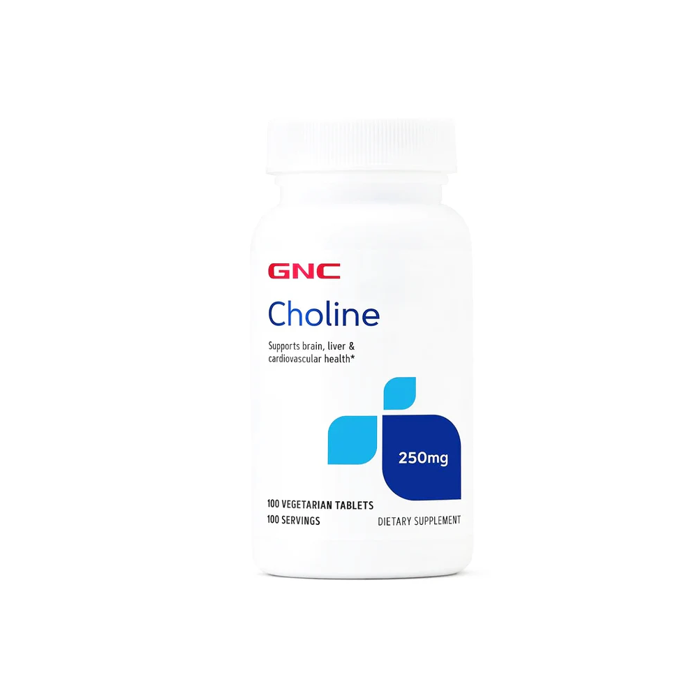 Choline 250MG Tablets By GNC - Supports Brain, Liver &amp; Cardiovascular Health