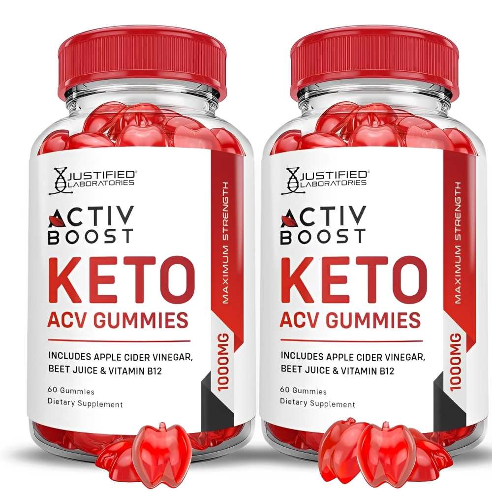Justified Activ Boost Acv Gummies Maximum Strength | 1000mg | Includes Apple Cider Vinegar, Beet Juice, &amp; Vitamin B12 | 60 Gummies | Dietary Supplement