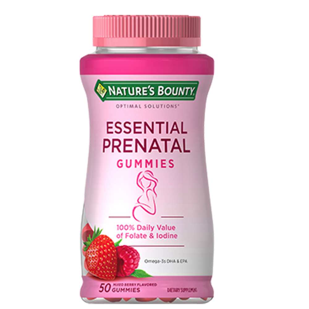 Nature's Bounty Essential Prenatal 100% Daily Value of Folate &amp; Iodine, 50 Gummies