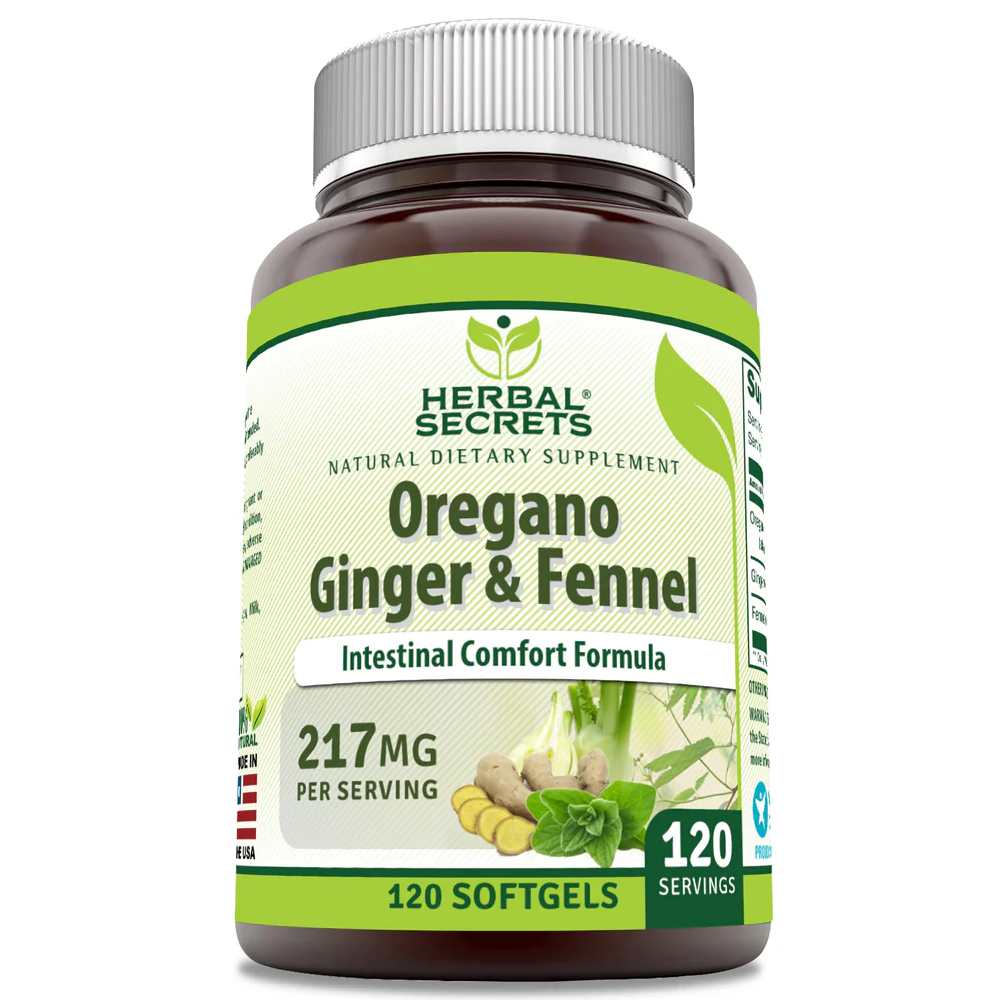 Herbal Secrets Oregano Ginger &amp; Fennel 120 Softgels