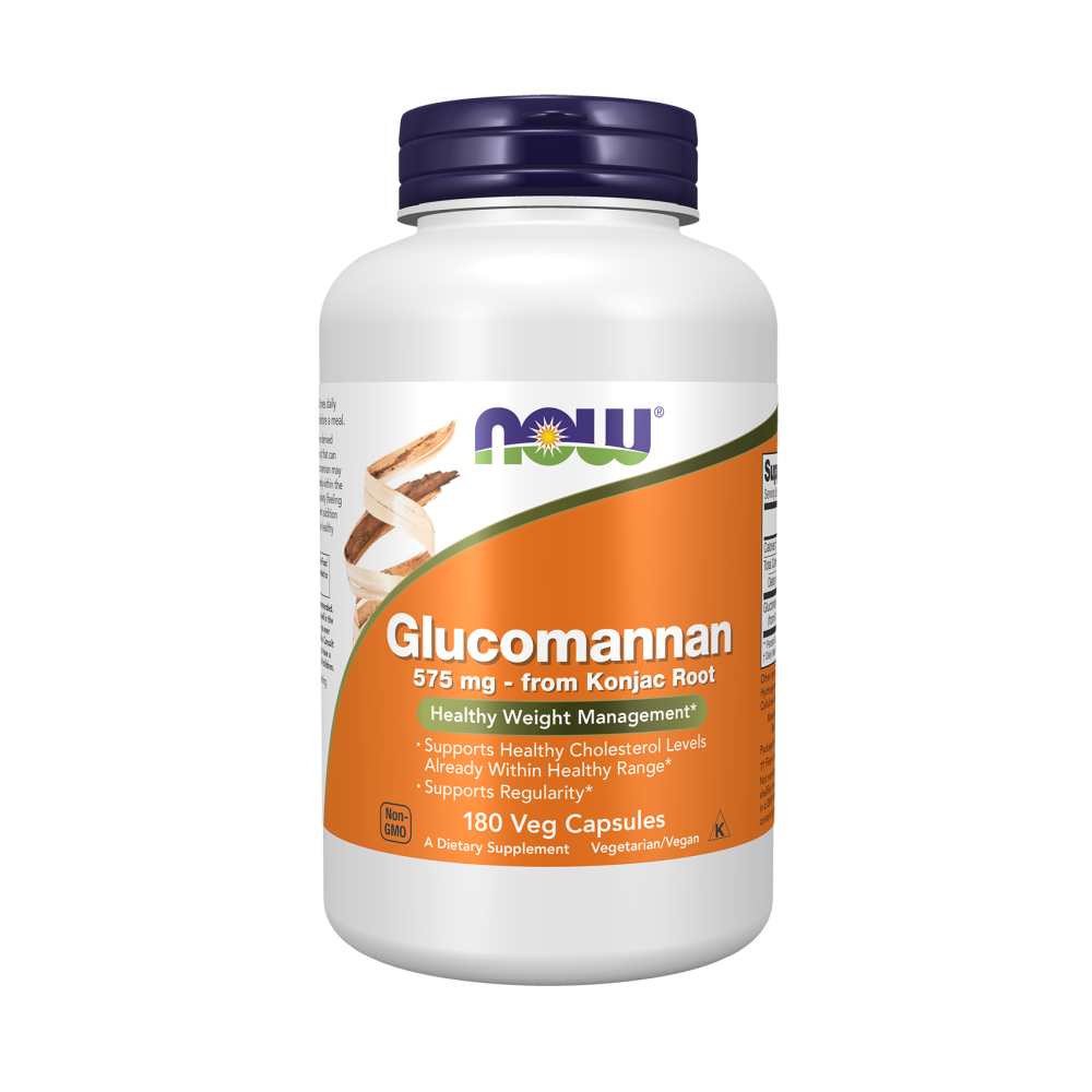 Now Foods Glucomannan 575mg – Konjac Root Capsules for Weight &amp; Cholesterol – 180 Veg Capsules