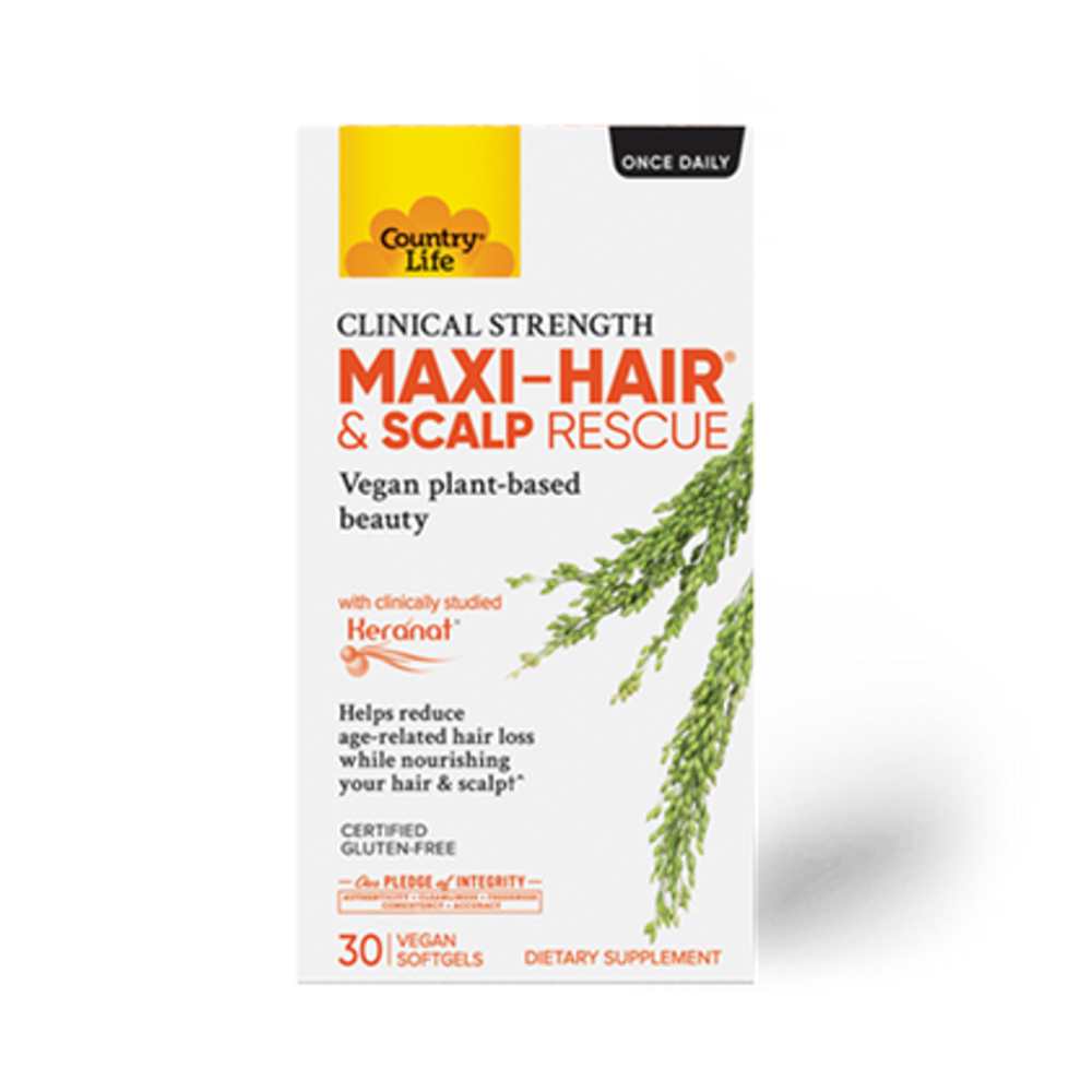 Country Life Vitamins Maxi-Hair® &amp; Scalp Rescue 30 Softgels