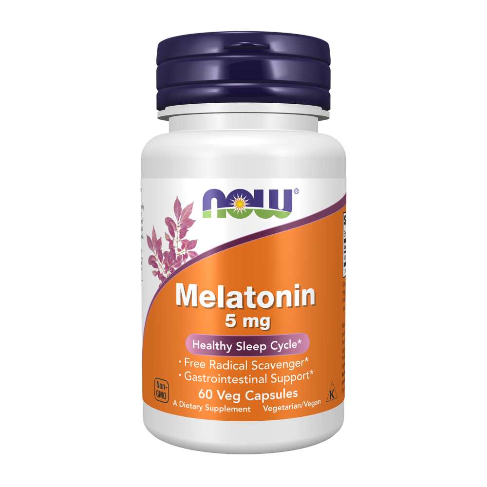 Now Foods Melatonin 5 Mg – Healthy Sleep Cycle &amp; Antioxidant Support – 60 Veg Capsule