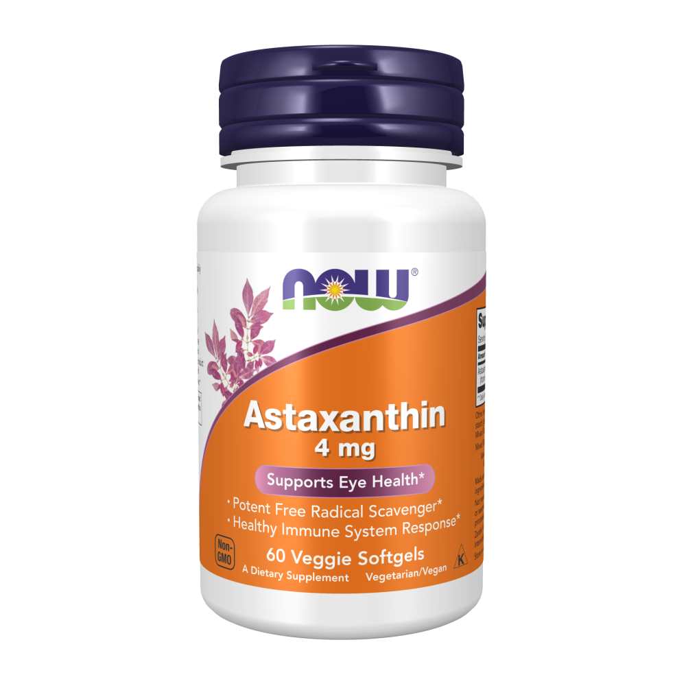 Now Foods Astaxanthin 4 Mg – Eye Health &amp; Immune Support Antioxidant – 60 Veggie Softgels