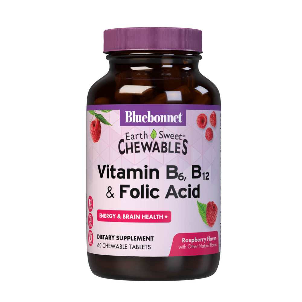 Bluebonnet Nutrition Earthsweet Chewables Vitamin B6, B12 &amp; Folic Acid 60 Tablets