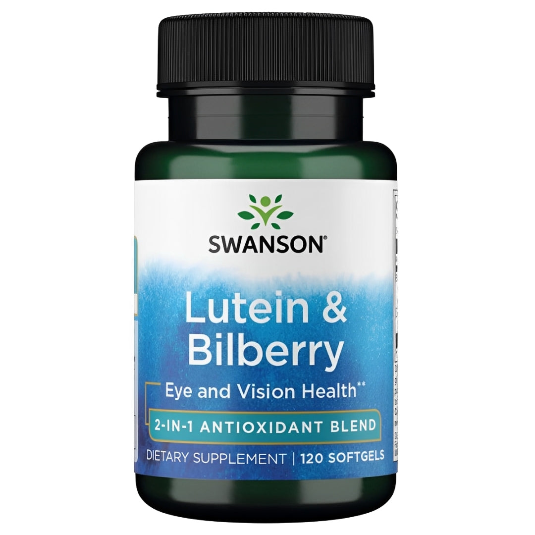 Swanson Lutein &amp; Bilberry – 2-In-1 Antioxidant Blend for Eye &amp; Vision Health – 120 Softgels