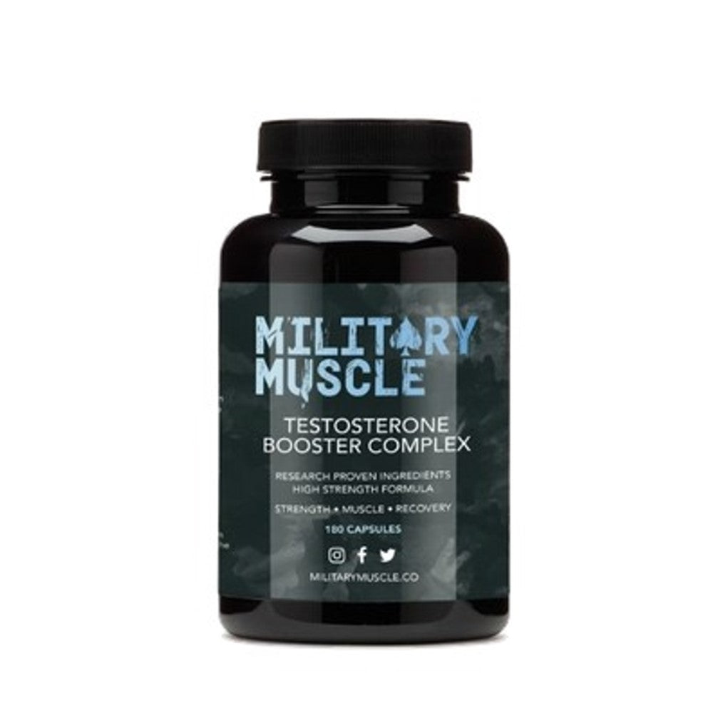 Military Muscle Testosterone Booster Complex - High-Strength Formula for Strength &amp; Muscle Recovery - 180 Capsules