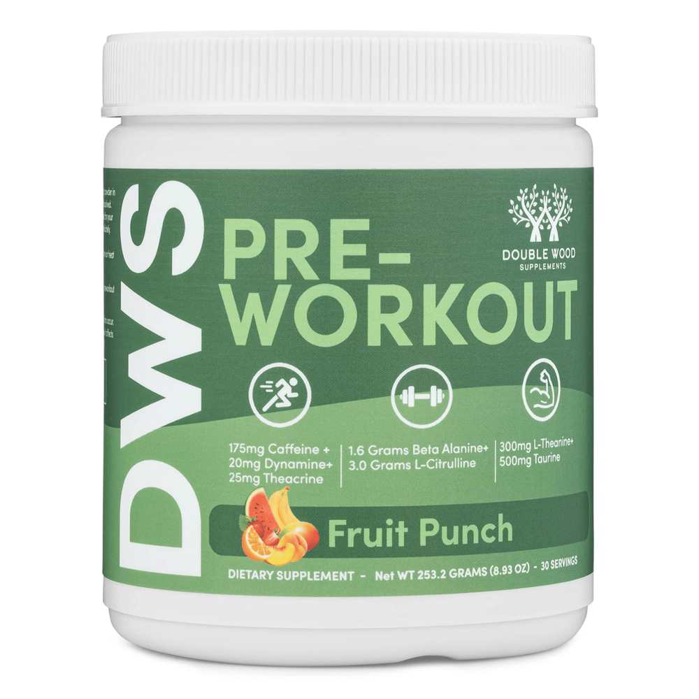 Double Wood Dws Pre-Workout – Fruit Punch | Energy, Focus &amp; Pump Blend | 30 Servings