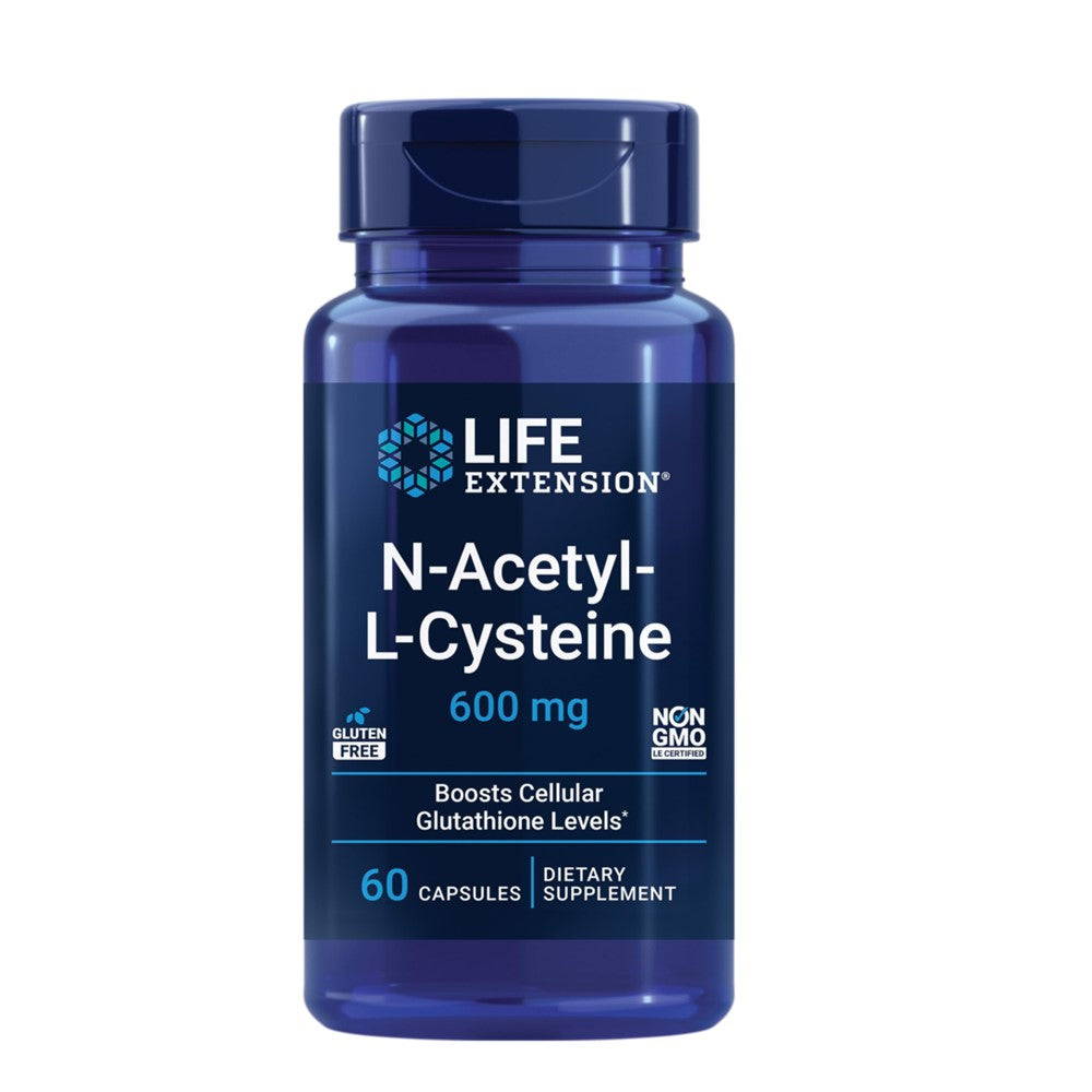 Life Extension N-Acetyl-L-Cysteine (NAC) 600mg – Cellular Glutathione &amp; Antioxidant Support | 60 Capsules, Non-GMO, Gluten-Free