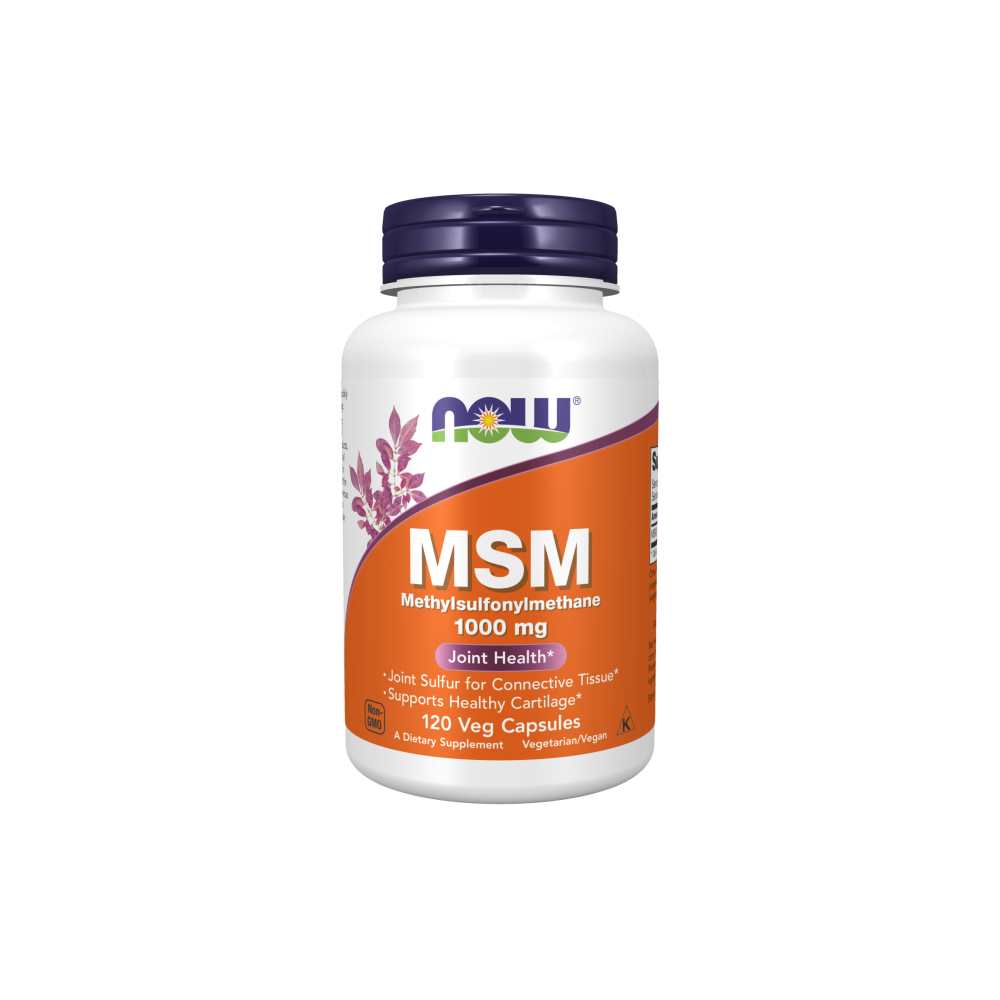 Now Foods MSM 1000 mg – Joint Sulfur for Connective Tissue &amp; Mobility – 120 Vegan Capsules