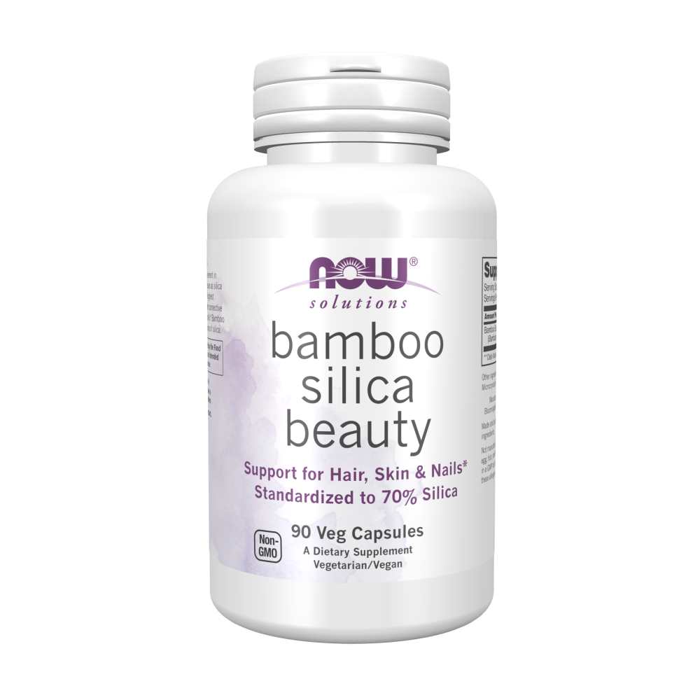Now Foods Bamboo Silica Beauty – 70% Standardized Silica Formula – Hair, Skin &amp; Nails Support – 90 Veg Capsules
