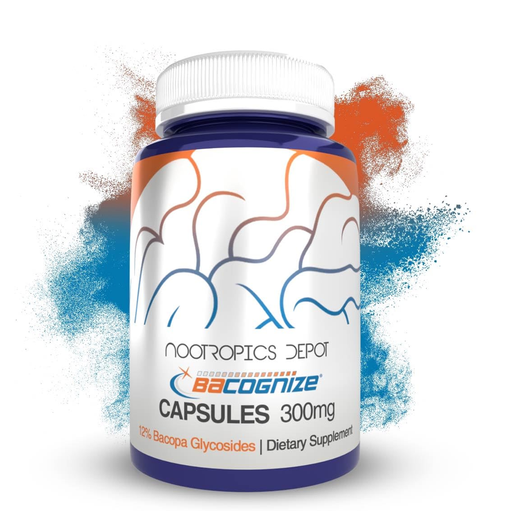 Nootropics Depot BACOGnize Capsules 300mg – 12% Bacopa Glycosides | Cognitive Support &amp; Memory Enhancement | Dietary Supplement