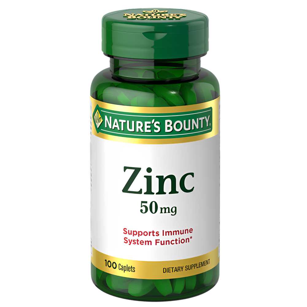 Nature's Bounty Zinc 50mg – Immune Support &amp; Wellness, 100 Caplets