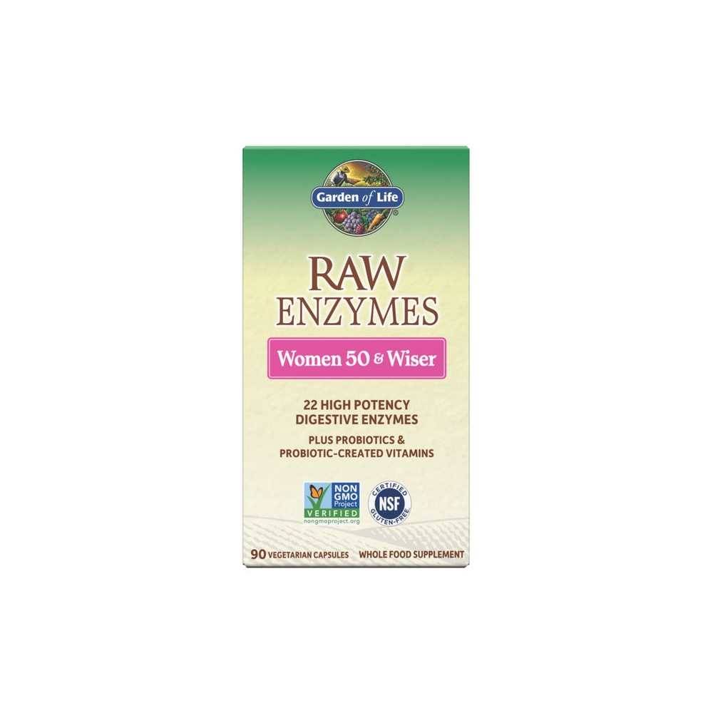 Garden of Life RAW Enzymes Women 50 &amp; Wiser Digestive Health 90 Capsules