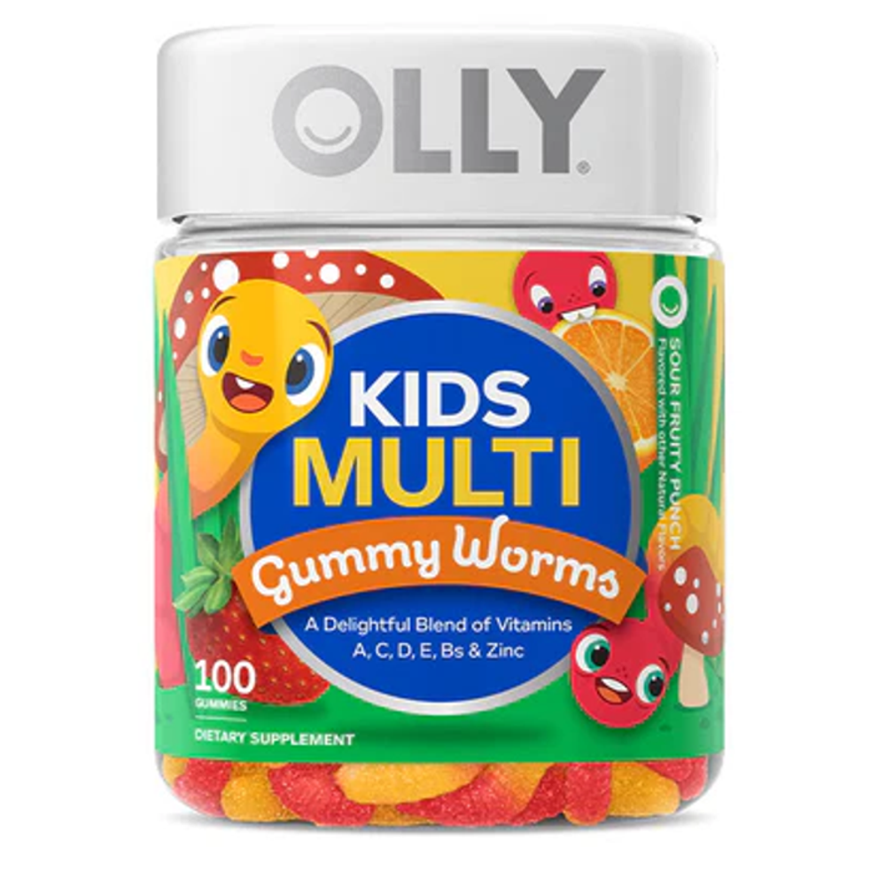 OLLY Kids Multi Gummy Worms - Multivitamin with A, C, D, E, B Vitamins &amp; Zinc - 100 Gummies