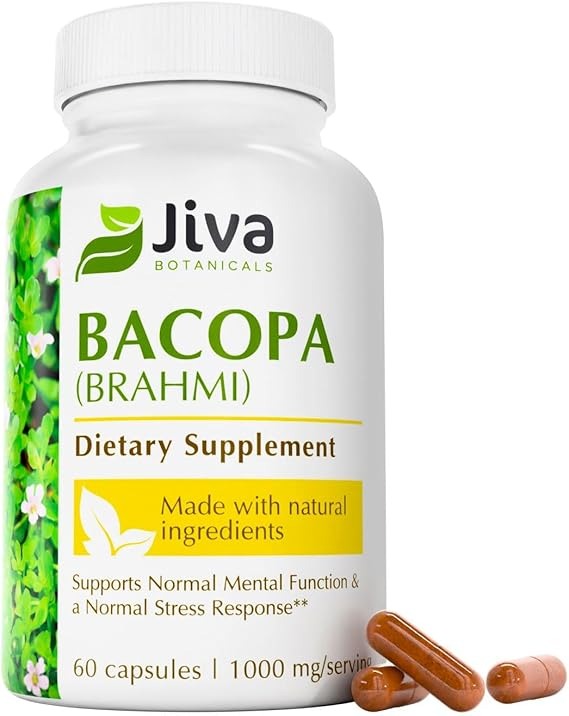 Jiva Botanicals Bacopa (Brahmi) – Dietary Supplement | Supports Mental Function &amp; Stress Response