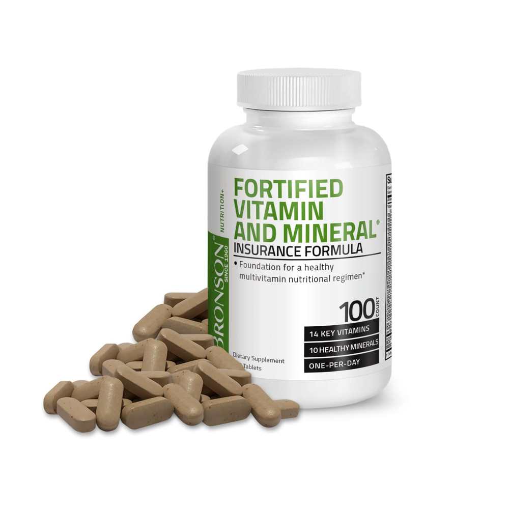 Bronson Vitamins Fortified Vitamin &amp; Mineral Insurance Formula® Once Daily 100 Tabs