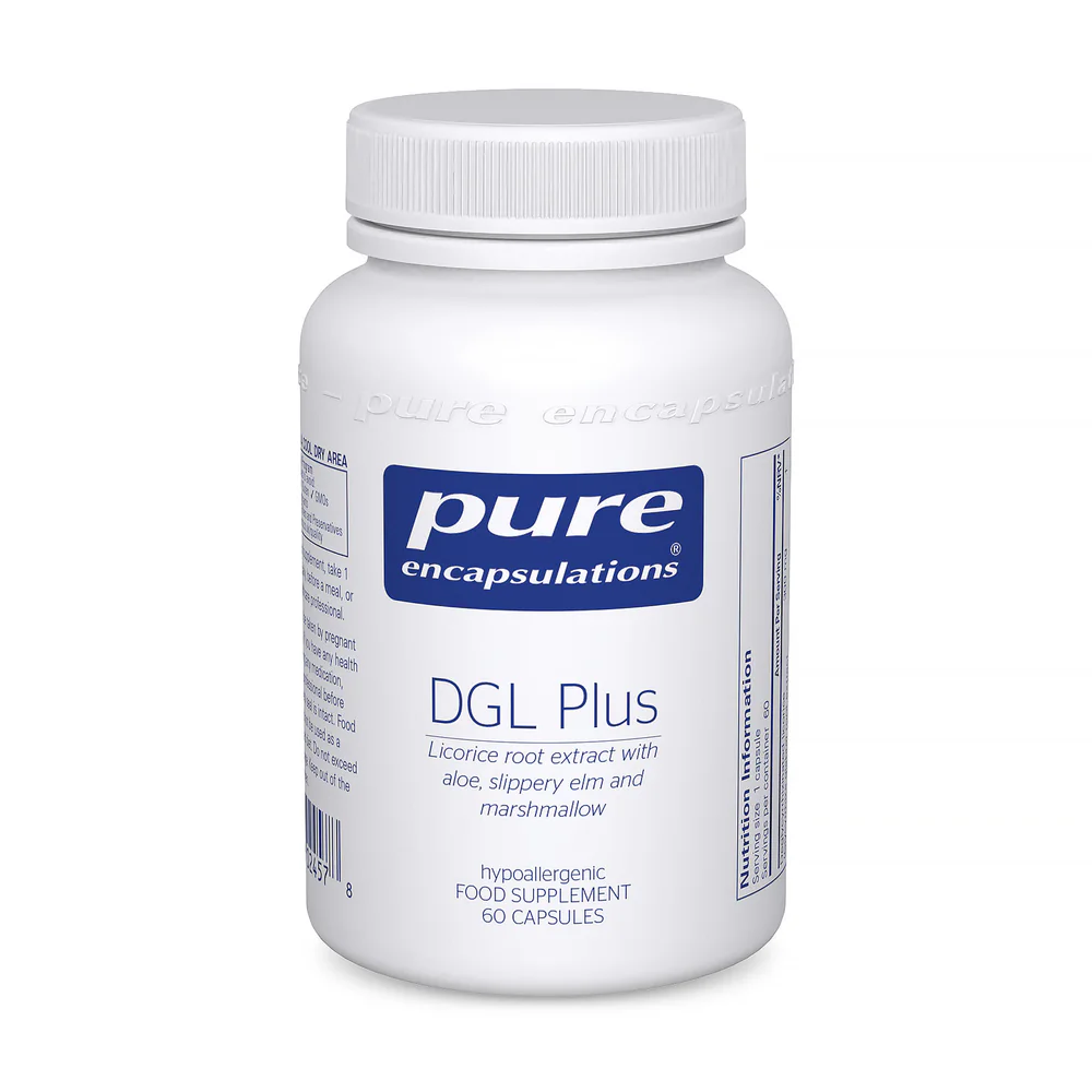 DGL Plus By Pure Encapsulations - Licorice Root Extract with Aloe, Slippery Elm &amp; Marshmallow (60 Capsules)