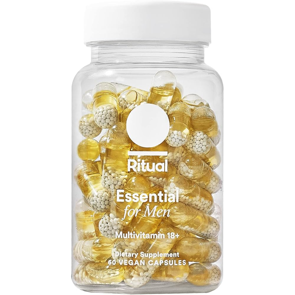 Ritual Essential for Men Multivitamin 18+ - 60 Vegan Capsules | Omega-3 DHA, Vitamin D3, Magnesium, Zinc, Folate &amp; B12 | Daily Dietary Supplement