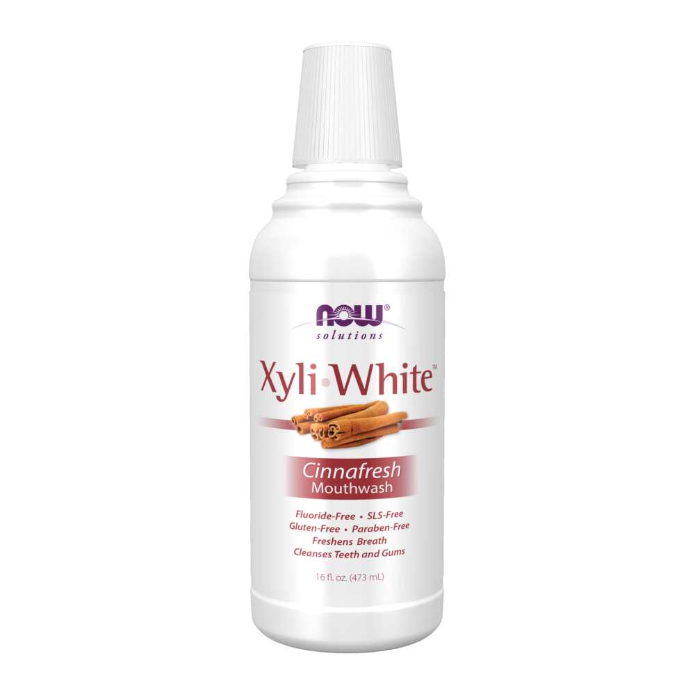Now Foods Xyli White™ Cinnafresh Mouthwash – Alcohol-Free with Xylitol &amp; Cinnamon Oil – Natural Oral Rinse – 473 M L