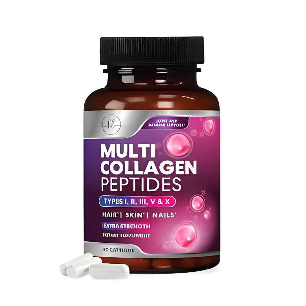 Hello Lovely! Multi Collagen Peptides – Extra Strength Joint &amp; Immune Support | Types I, Ii, Iii, v &amp; X | Hair, Skin &amp; Nails | 120 Capsules