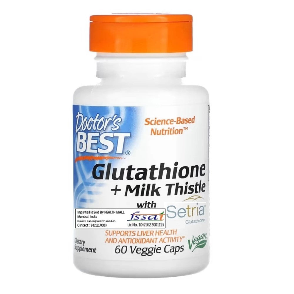 Doctor's Best Glutathione + Milk Thistle Set – 60 Veggie Capsules | Antioxidant &amp; Liver Support