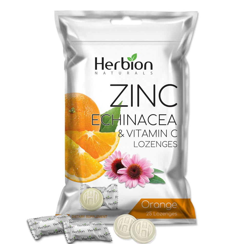 Herbion Naturals Zinc, Echinacea &amp; Vitamin C Lozenges - Orange Flavour