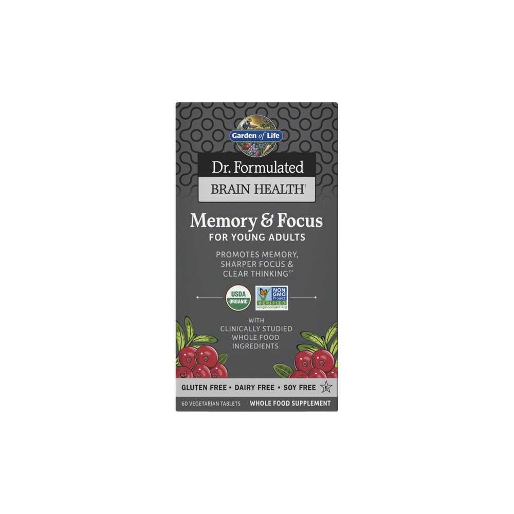 Garden of Life Dr. Formulated Memory &amp; Focus for Young Adults 60 Tablets