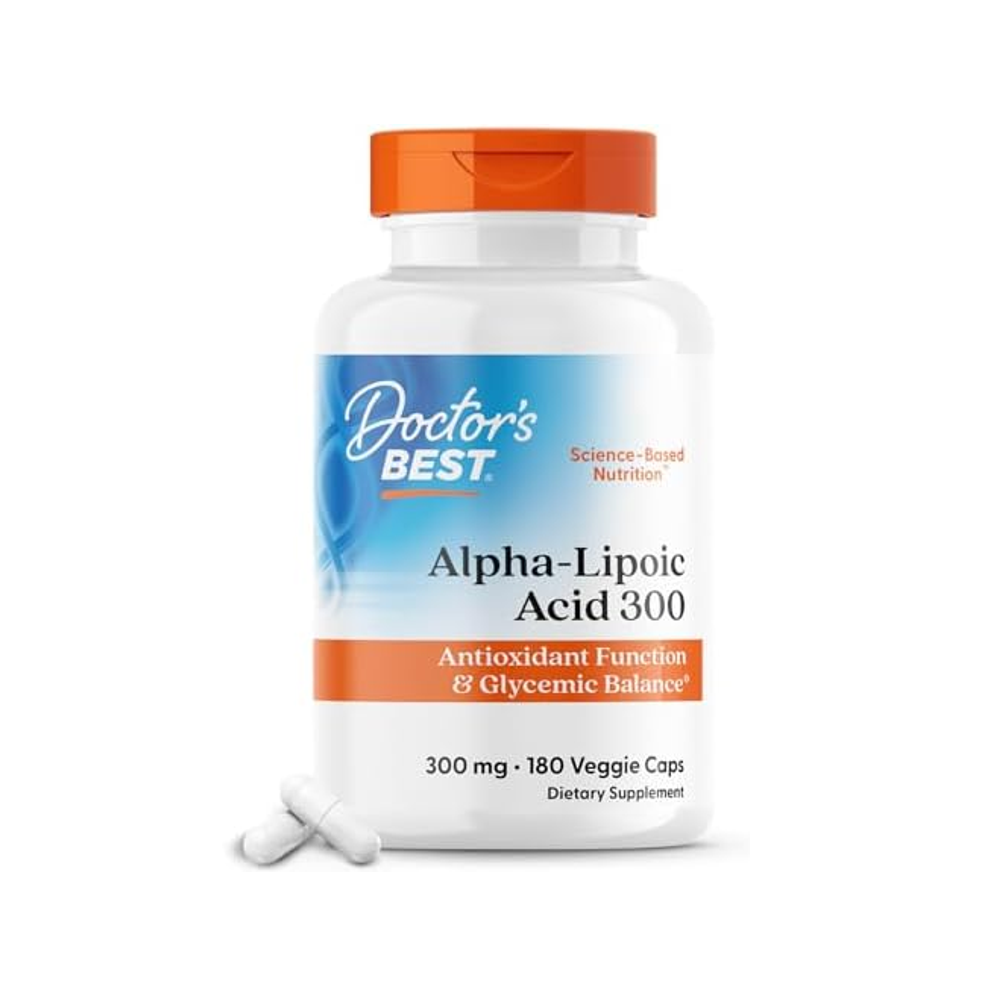 Doctor's Best Alpha-Lipoic Acid 300mg – Antioxidant &amp; Blood Sugar Support | 180 Veggie Capsules