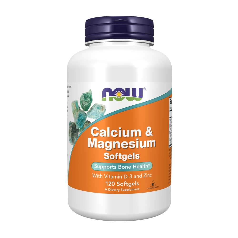 Now Foods Calcium &amp; Magnesium Softgels – with Vitamin D3 &amp; Zinc – Bone Health Support – 120 Softgels