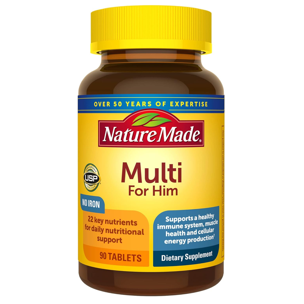 Nature Made Multi For Him - 90 Tablets | Daily Multivitamin for Men, Immune &amp; Muscle Health Support