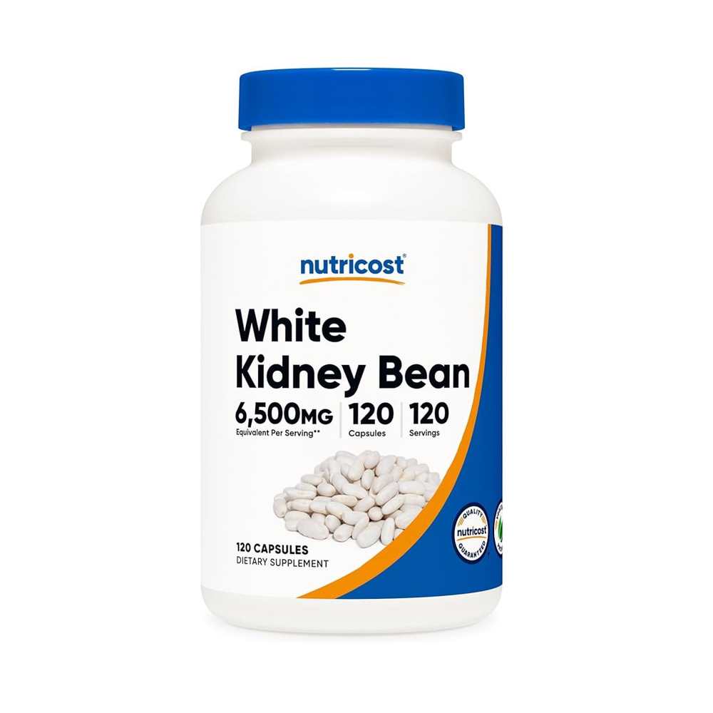 Nutricost White Kidney Bean 6500mg – Carb Blocker &amp; Metabolism Support (120 Capsules)