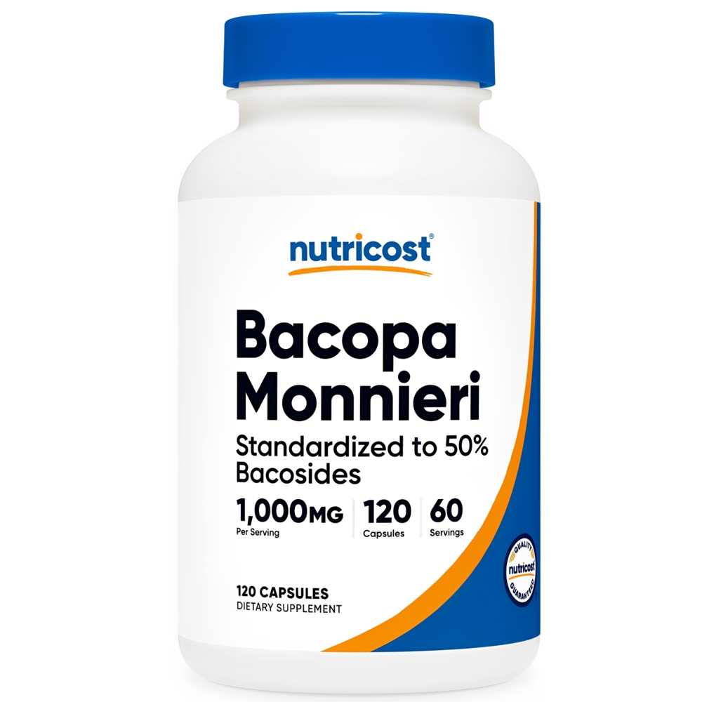 Nutricost Bacopa Monnieri 1000mg – Standardized to 50% Bacosides, 120 Capsules, Cognitive &amp; Memory Support Supplement