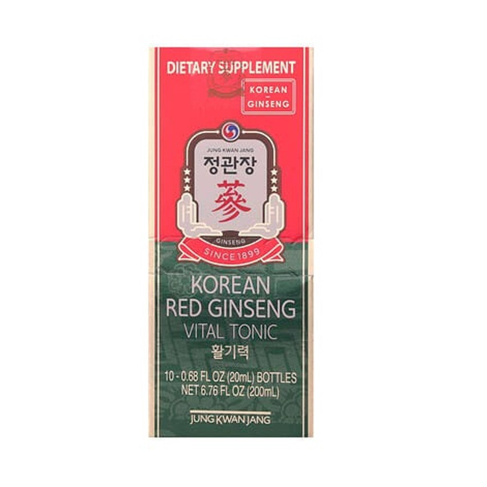 JungKwan Jang Korean Red Ginseng Vital Tonic – Premium Energy &amp; Immunity Support | 10 Bottles (20mL Each)