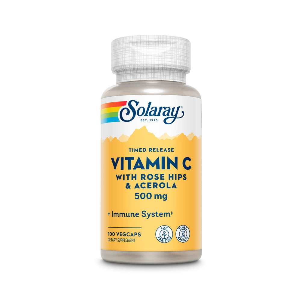 Solaray Vitamin C with Rose Hips &amp; Acerola 500mg 100 Caps