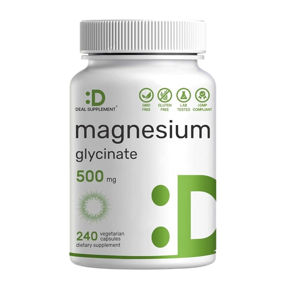 Deal Supplement Magnesium Glycinate 500mg – Supports Relaxation &amp; Muscle Function 240 Capsules | Dietary Supplement
