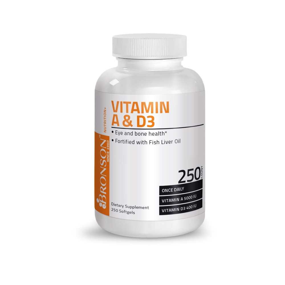Bronson Vitamins Vitamin a &amp; D Fish Liver Oil Efa - 250 Softgels