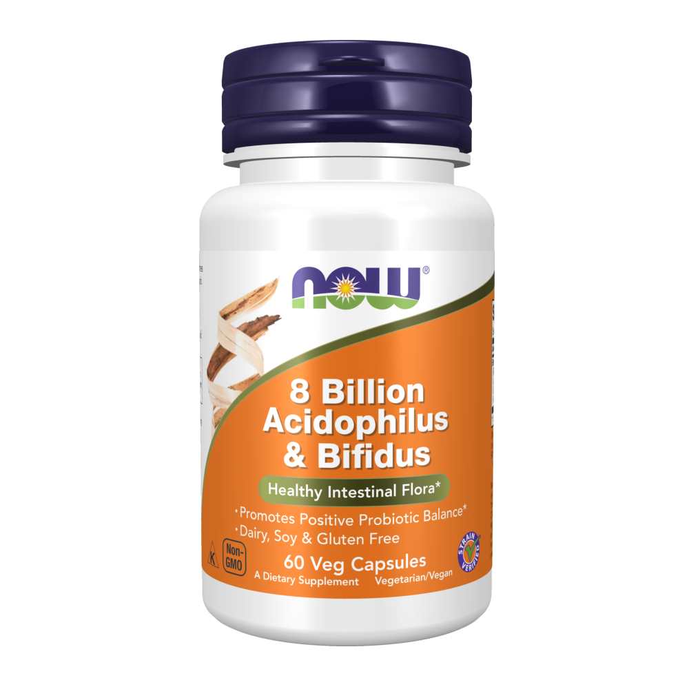 Now Foods 8 Billion Acidophilus &amp; Bifidus – 60 Veg Capsules