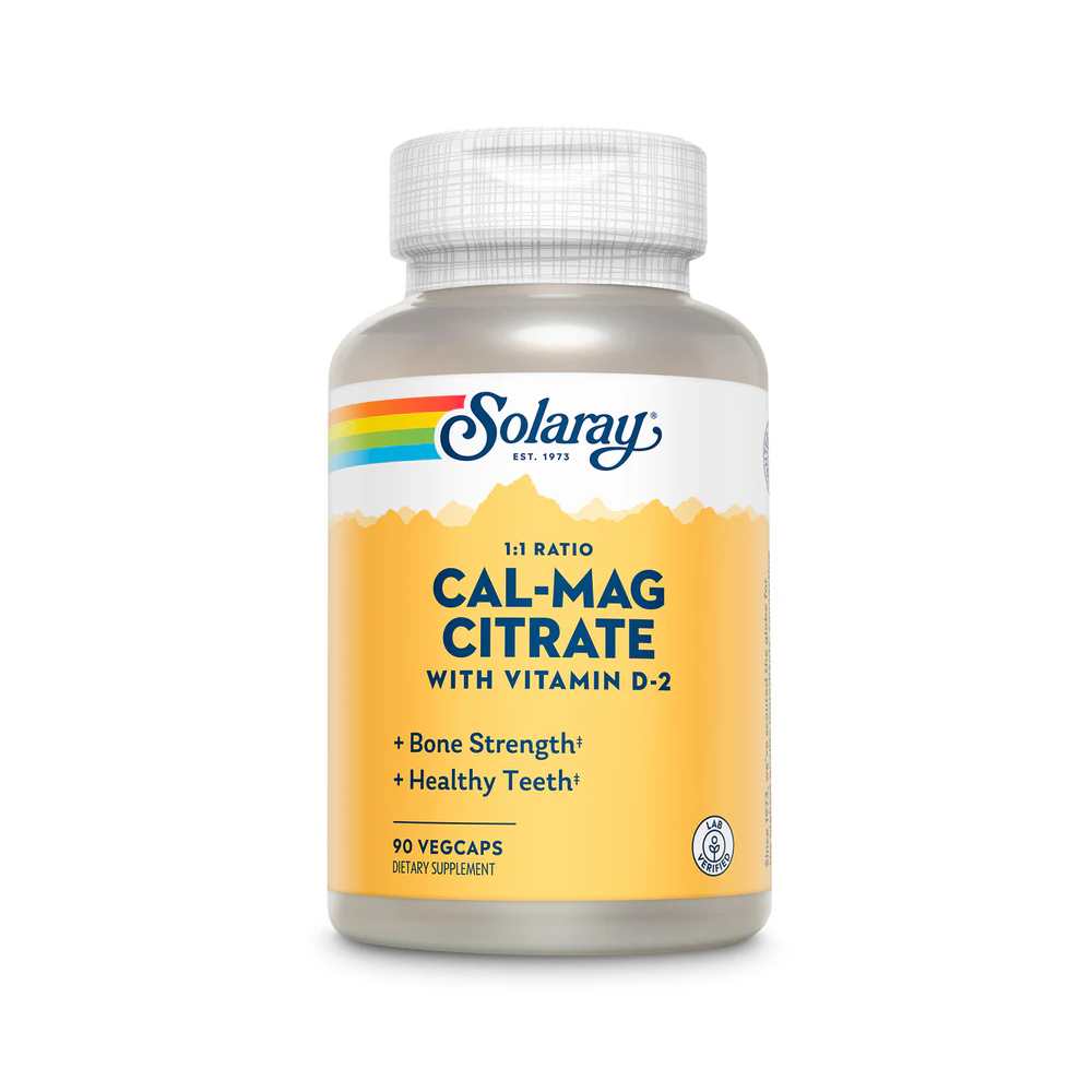 Solaray Calcium &amp; Magnesium Citrate with Vitamin D-2, 1:1 90 Caps