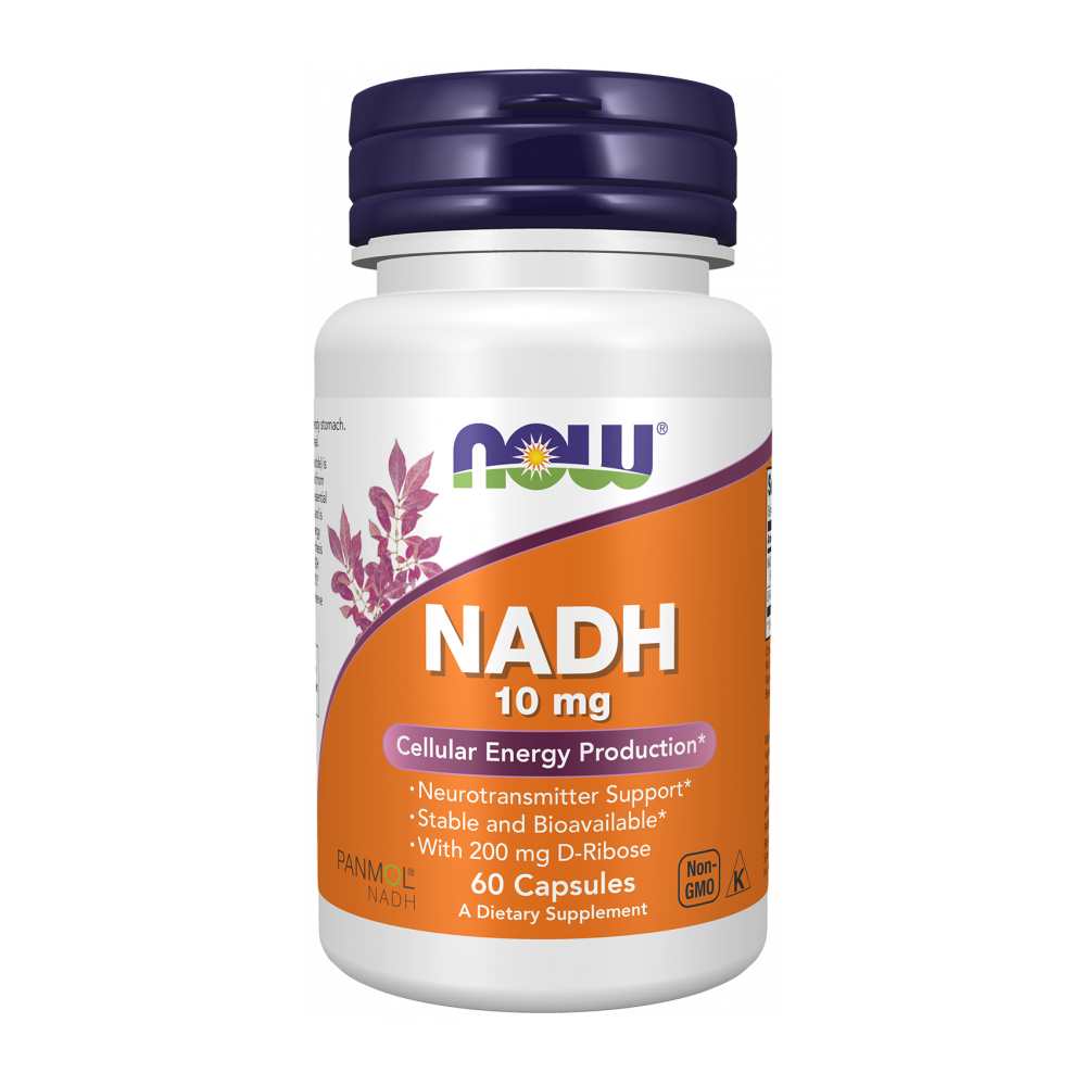 Now Foods Nadh 10mg with D-Ribose – Cellular Energy &amp; Brain Support – 60 Capsules