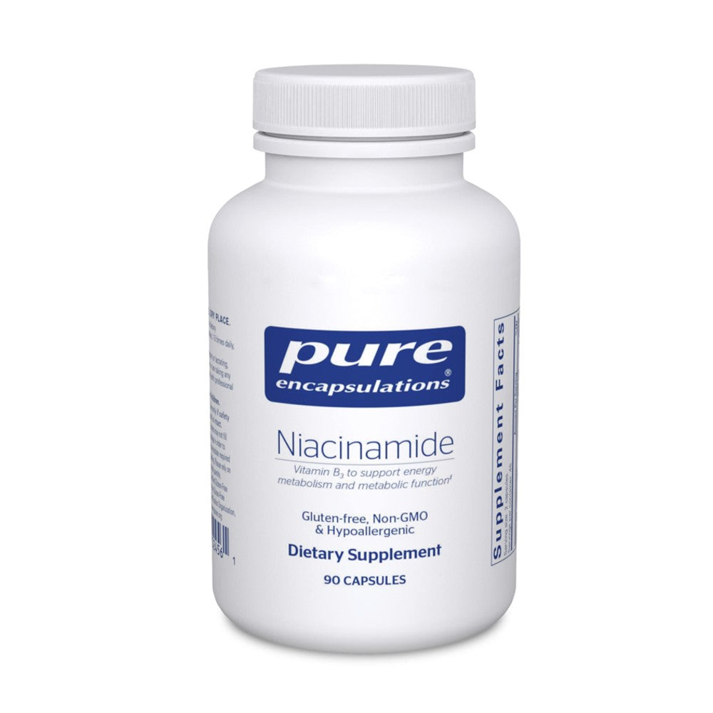 Pure Encapsulations Niacinamide – Vitamin B for Energy Metabolism &amp; Metabolic Function | Gluten-Free, Non-GMO, Hypoallergenic | 90 Capsules