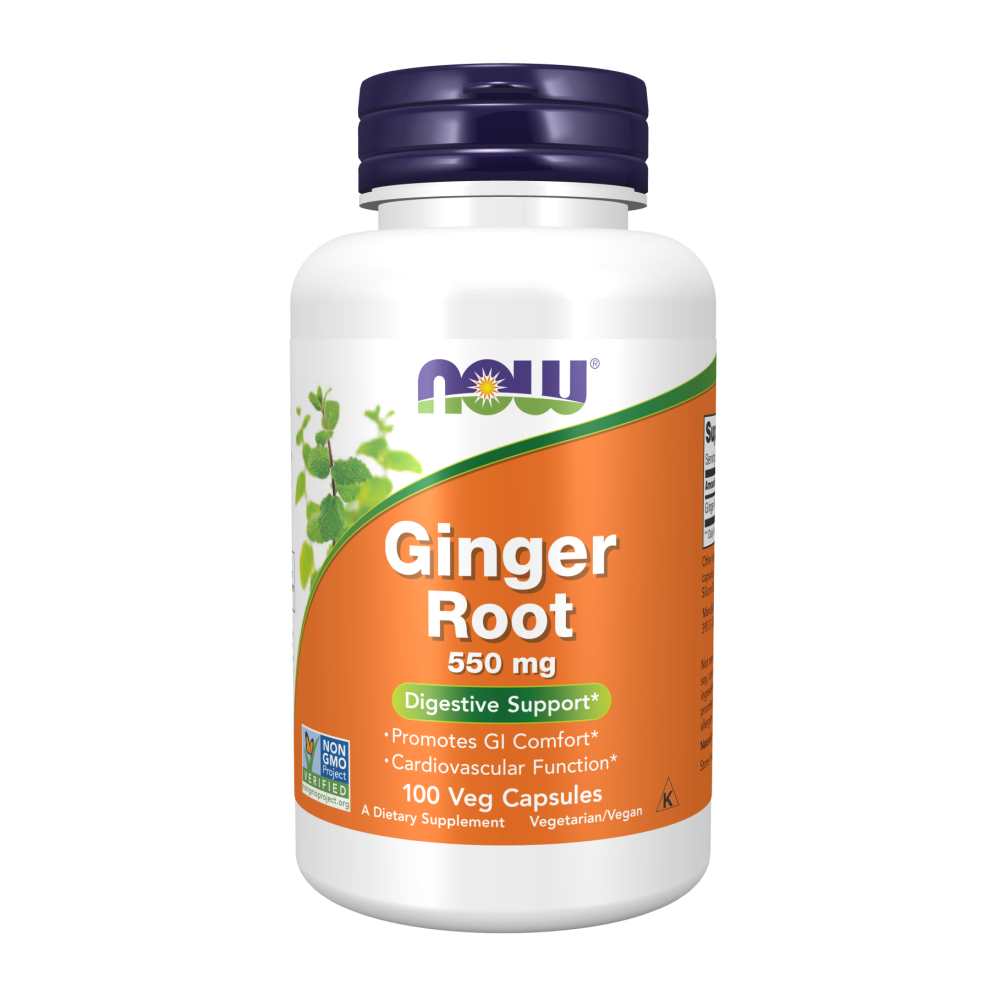 Now Foods Ginger Root 550 Mg – Digestive &amp; Cardiovascular Support – 100 Veg Capsules